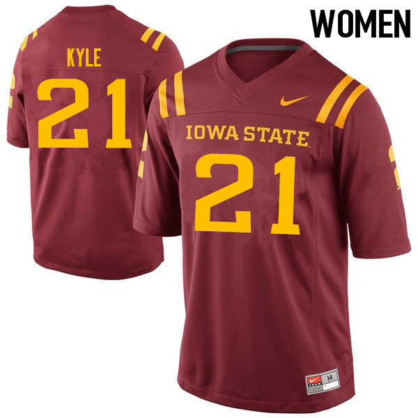 Women #21 Tayvonn Kyle Iowa State Cyclones College Football Jerseys Sale-Cardinal - Click Image to Close